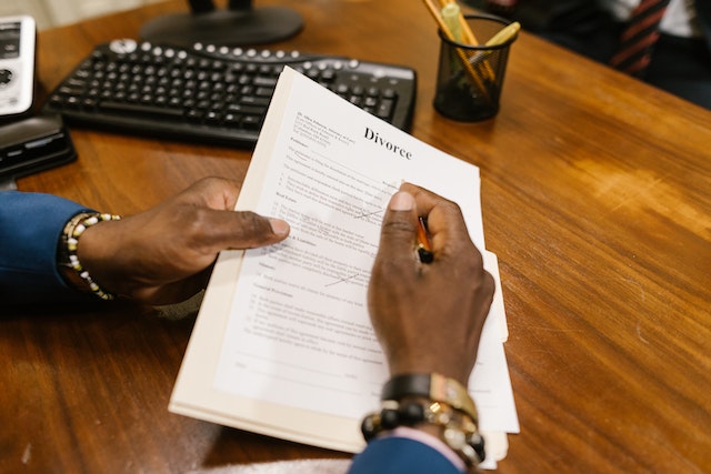 man showing divorce paper