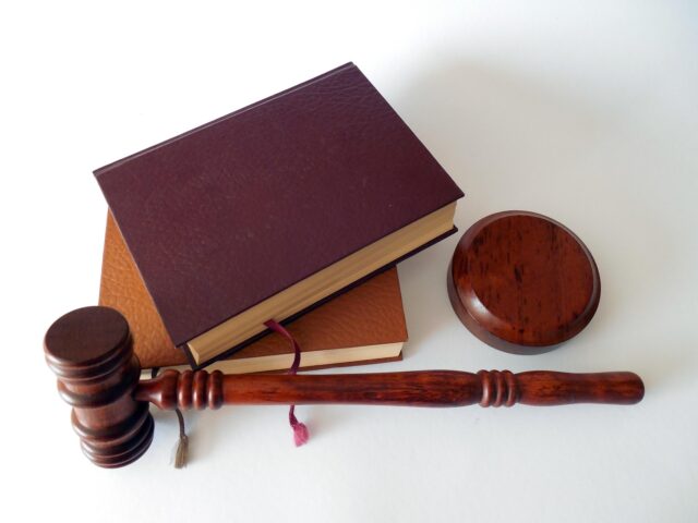 gavel next to books